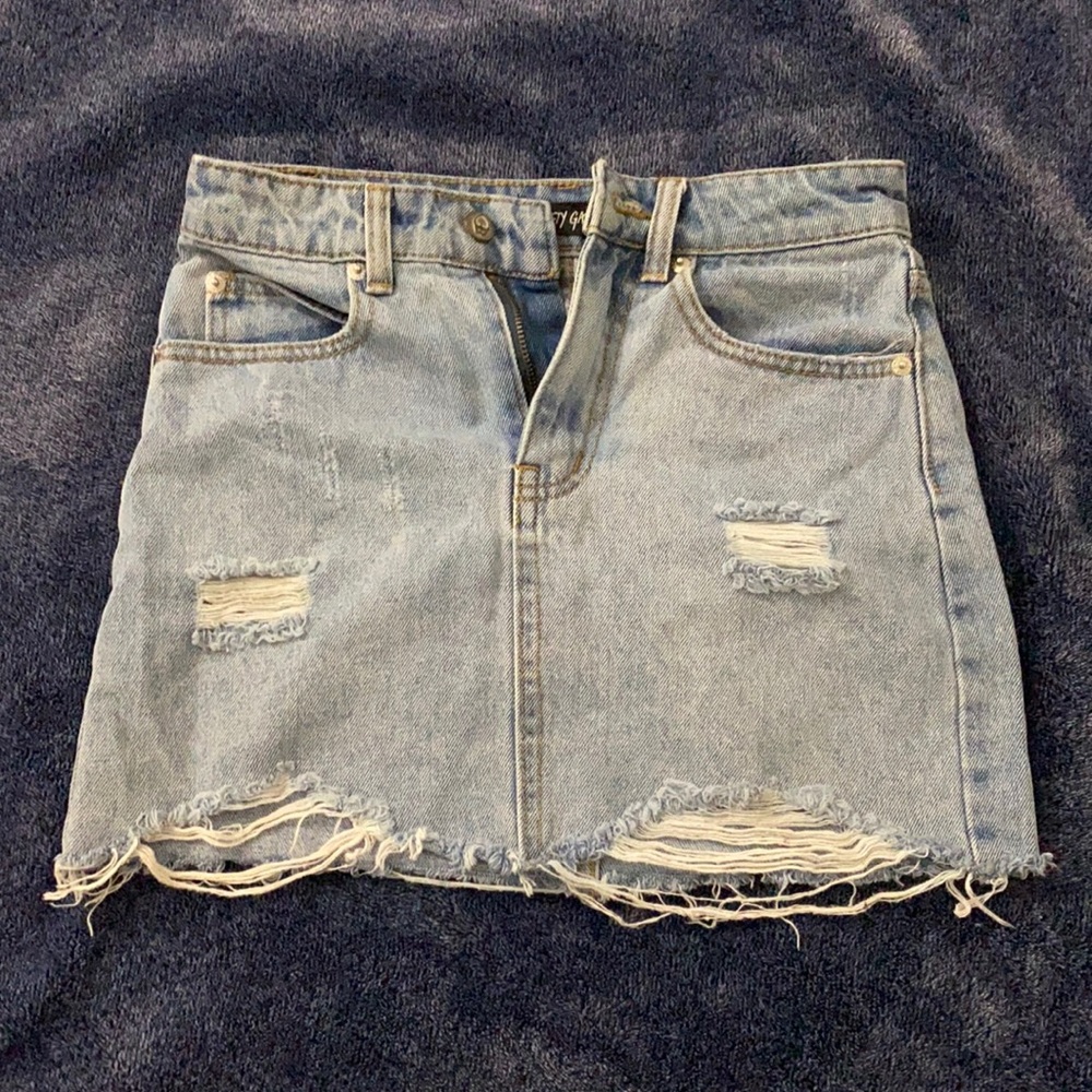 nasty gal denim skirt